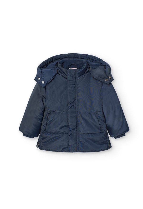 Boboli  Μπουφάν σε μπλε navy χρώμα με fleece επένδυση και  αποσπώμενη κουκούλα