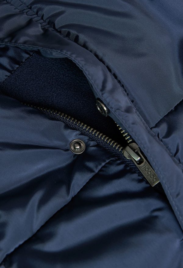 Boboli  Μπουφάν σε μπλε navy χρώμα με fleece επένδυση και  αποσπώμενη κουκούλα - Image 3