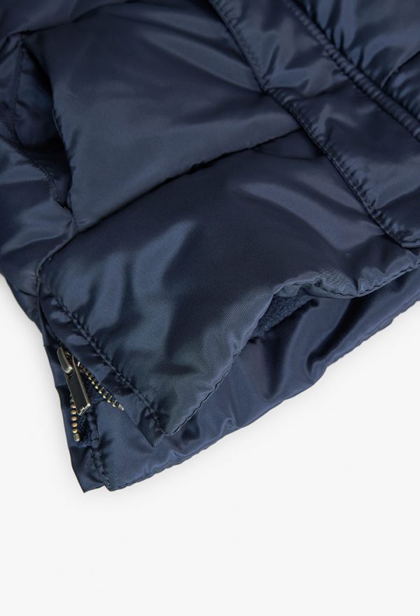 Boboli  Μπουφάν σε μπλε navy χρώμα με fleece επένδυση και  αποσπώμενη κουκούλα - Image 4